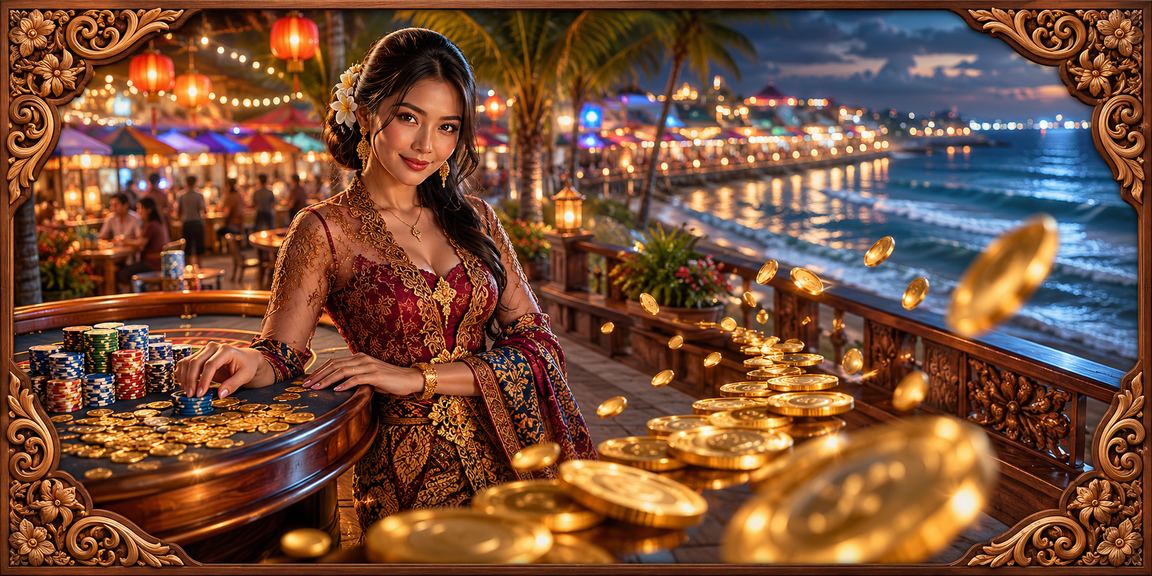 Suasana malam pasar dengan pemain aktif di platform casino online yang aman