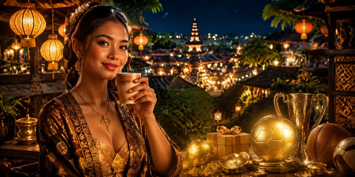 Pengguna menikmati kopi sambil memantau taruhan olahraga di perangkat mobile