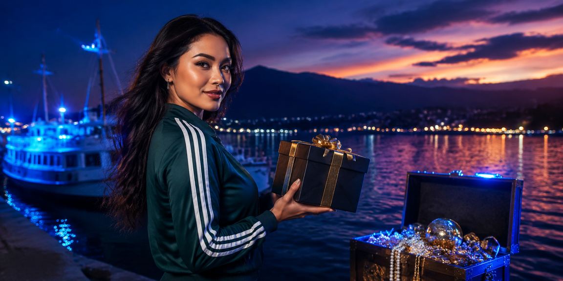 Pengguna memperhatikan hasil lotere dan bonus di layar smartphone dengan ekspresi antusias